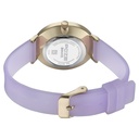Sonata Poze Quartz Analog Blue Dial Purple Leather Strap Watch For Women