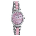 Sonata Poze Quartz Analog Pink Mother Of Pearl Dial Bimetal Strap Watch For Women