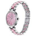 Sonata Poze Quartz Analog Pink Mother Of Pearl Dial Bimetal Strap Watch For Women