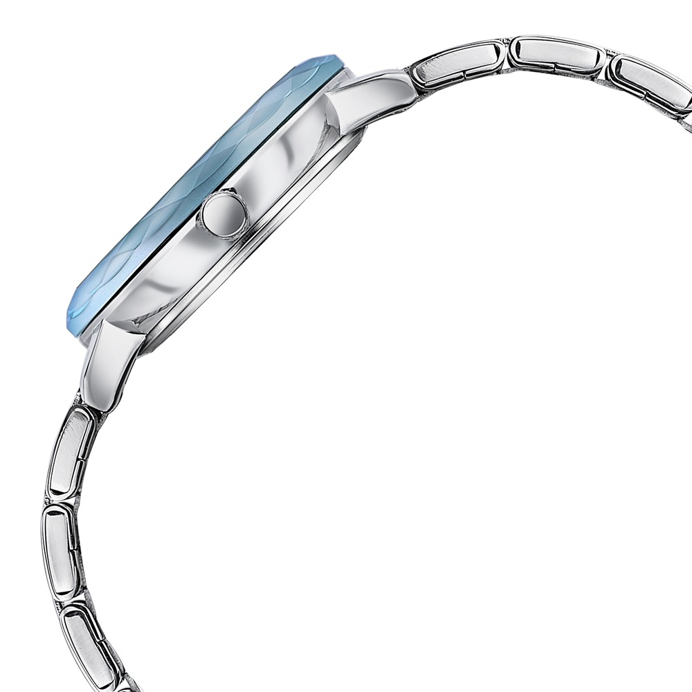Sonata Poze Quartz Analog Blue Dial Stainless Steel Strap Watch For Women