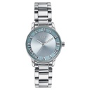 Sonata Poze Quartz Analog Blue Dial Silver Metal Strap Watch For Women