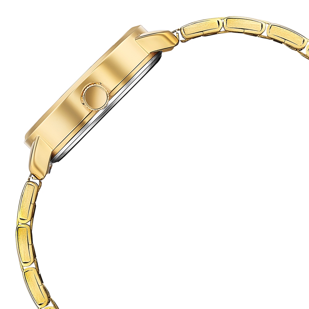 Sonata Poze Quartz Analog Mother of Pearl Dial Golden Metal Strap Watch For Women