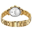 Sonata Poze Quartz Analog Mother of Pearl Dial Golden Metal Strap Watch For Women