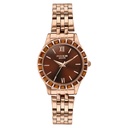 Sonata Poze Quartz Analog Brown Dial Rose Gold Metal Strap Watch For Women