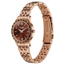 Sonata Poze Quartz Analog Brown Dial Rose Gold Metal Strap Watch For Women