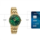 Sonata Poze Quartz Analog Green Dial Golden Metal Strap Watch For Women