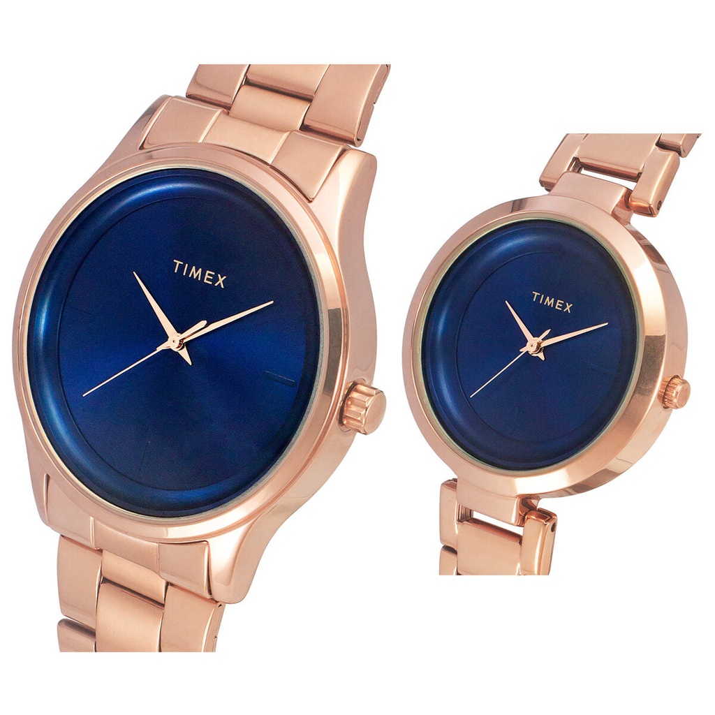 Timex Fashion Collection Premium Quality 3 Hands Pair's Analog Blue Dial Coloured Quartz Watch, Round Dial with 42 mm Case width - TW00PR296