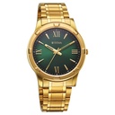 Titan Karishma Quartz Analog Green Dial Golden Stainless Steel Strap Watch For Men