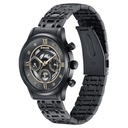 Sonata Quartz Multifunction Black Dial Stainless Steel Strap Watch For Men