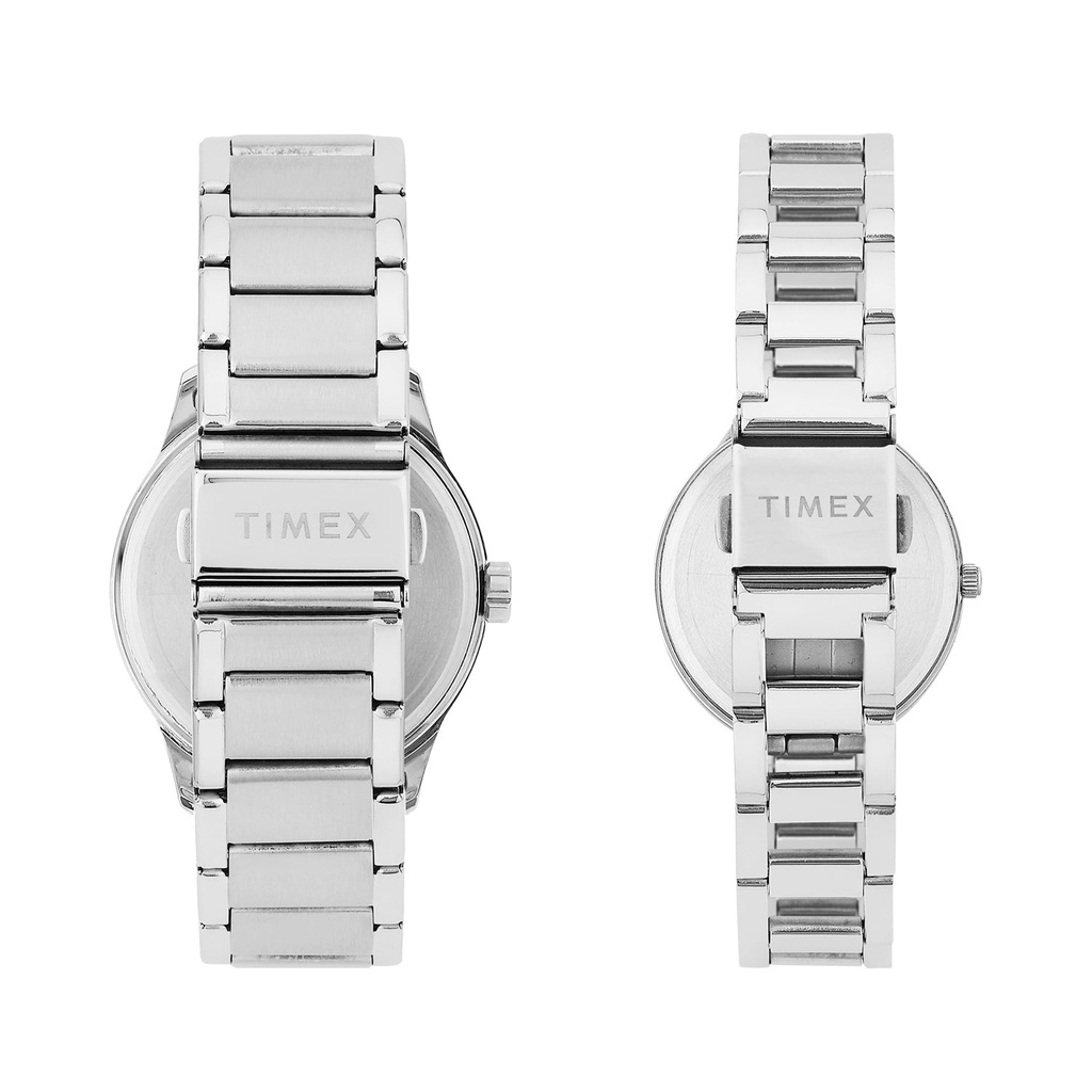 TIMEX Blue Round Dial Analog Pair's Watch - TW00PR326