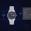 Titan Analog with Day and Date Blue Dial Stainless Steel Strap watch for Men