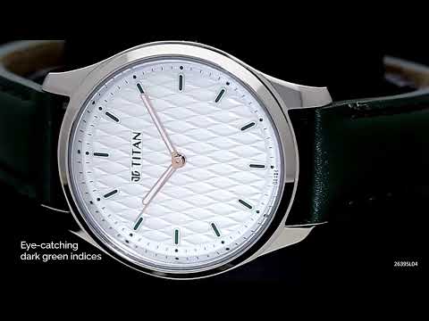 Titan Workwear White Dial Analog Leather Strap watch for Women