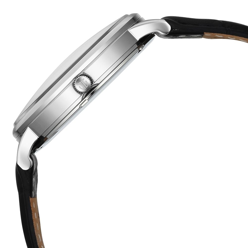 Titan Elegance Analog with Small Second and White Dial Black Leather Strap Watch for Men