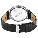 Titan Elegance Analog with Small Second and White Dial Black Leather Strap Watch for Men