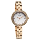 Titan Raga Showstopper Quartz Analog White Dial Rose Gold Metal Strap Watch For Women