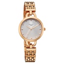 Titan Raga Showstopper Quartz Analog Silver Dial Rose Gold Metal Strap Watch For Women