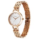 Titan Raga Showstopper Quartz Analog Silver Dial Rose Gold Metal Strap Watch For Women