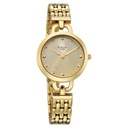 Titan Raga Showstopper Quartz Analog Silver Dial Golden Metal Strap Watch For Women