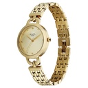 Titan Raga Showstopper Quartz Analog Silver Dial Golden Metal Strap Watch For Women