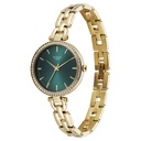 Titan Raga Showstopper Quartz Analog Green Dial Golden Metal Strap Watch For Women