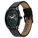 Fastrack Tik Tok Quartz Multifunction Green Dial Leather Strap Watch For Guys