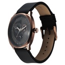 Fastrack Tik Tok Quartz Multifunction Black Dial Leather Strap Watch For Guys