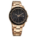 Sonata Chronos Quartz Analog with Date Black Dial Rose Gold Colour Stainless Steel Strap Watch For Men