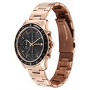 Sonata Chronos Quartz Analog with Date Black Dial Rose Gold Colour Stainless Steel Strap Watch For Men