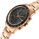 Sonata Chronos Quartz Analog with Date Black Dial Rose Gold Colour Stainless Steel Strap Watch For Men