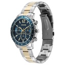 Sonata Chronos Quartz Analog with Date Blue Dial Two Toned Colour Stainless Steel Strap Watch For Men
