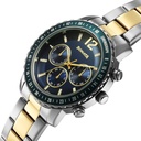 Sonata Chronos Quartz Analog with Date Blue Dial Two Toned Colour Stainless Steel Strap Watch For Men