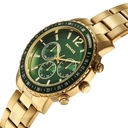 Sonata Chronos Quartz Analog with Date Green Dial Golden Colour Stainless Steel Strap Watch For Men