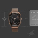 Fastrack UFO Quartz Multifunction Black Dial Brown Stainless Steel Strap Watch For Guys