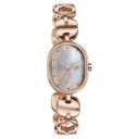 Fastrack Style Up Quartz Analog Mother Of Pearl Dial Rose Gold Metal Strap Watch For Girls