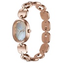 Fastrack Style Up Quartz Analog Mother Of Pearl Dial Rose Gold Metal Strap Watch For Girls