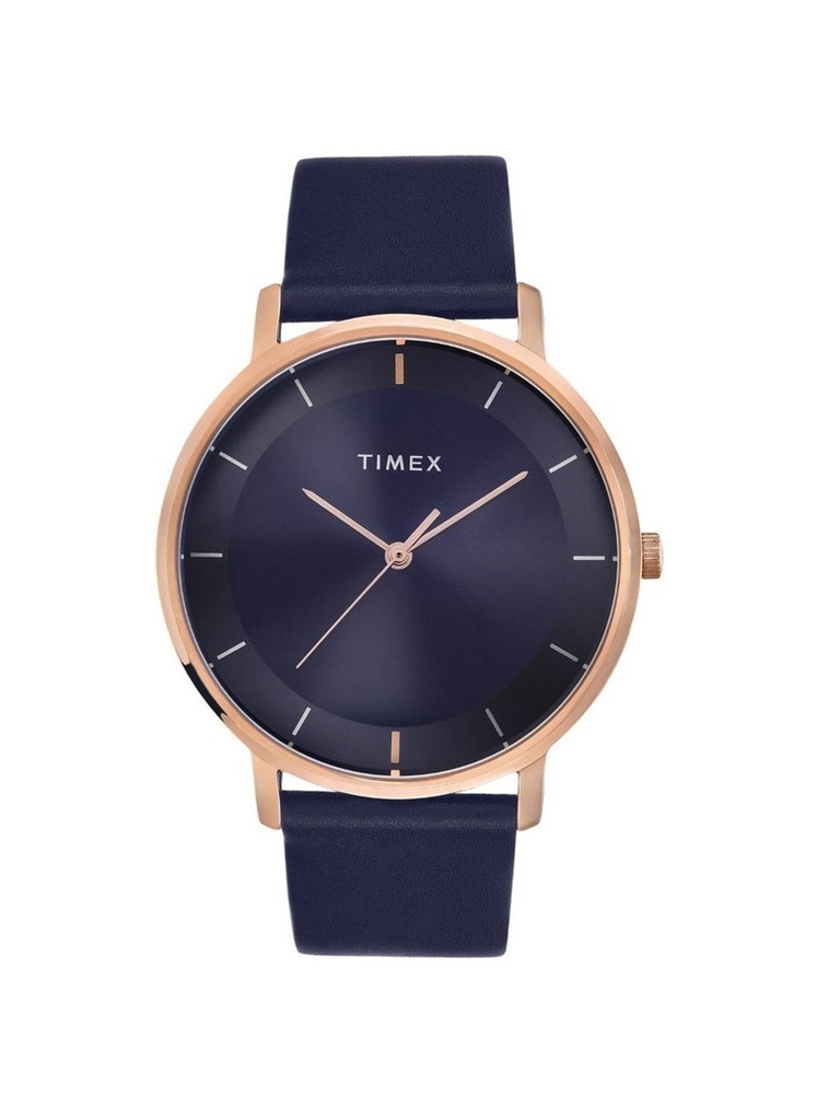 Timex Men Blue Round Analog Brass Dial Watch TW0TG8015