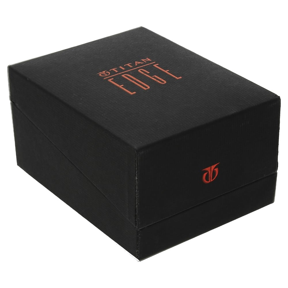 Titan Edge Anthracite Dial Quartz Stainless Steel Strap Watch for Men