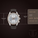 Titan Men's Midnight Precision: Multifunction Blue Dial with Classic Leather Strap Watch