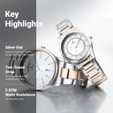 Titan Bandhan Quartz Analog with Day and Date Silver Dial Stainless Steel Strap Watch for Couple