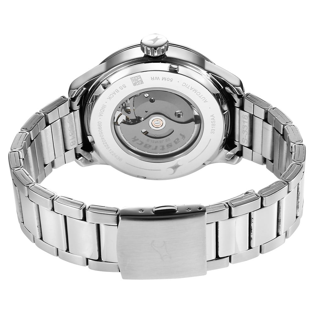 Fastrack Automatics Green Dial Silver Metal Strap Automatic Watch ForGuys