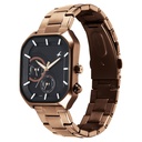 Fastrack Groove Multifunction Black Dial Metal Strap Guy's Watch with Lume indices