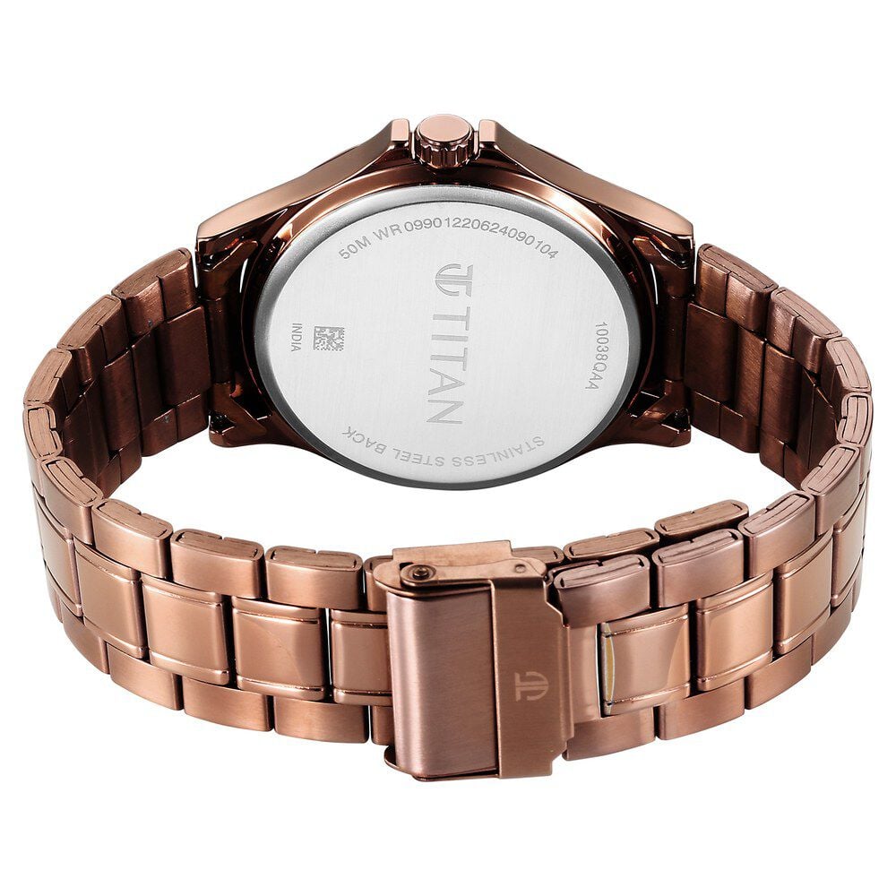 Titan Karishma Quartz Analog with Date Black Dial Stainless Steel Strap Watch For Men