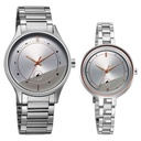 Fastrack Mixmatched Quartz Analog Silver Dial Silver Stainless Steel Strap Watch For Couple