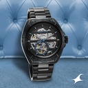 Fastrack Automatics Black Dial Black Stainless Steel Strap Watch For Guys
