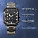 Fastrack Groove Multifunction Black Dial Metal Strap Guy's Watch with Lume indices