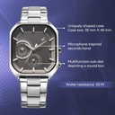 Fastrack Groove Multifunction Anthracite Dial Metal Strap Guy's Watch with Lume indices