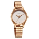 Titan Karishma Quartz Analog Off White Dial Rose Gold Stainless Steel Strap Watch For Women