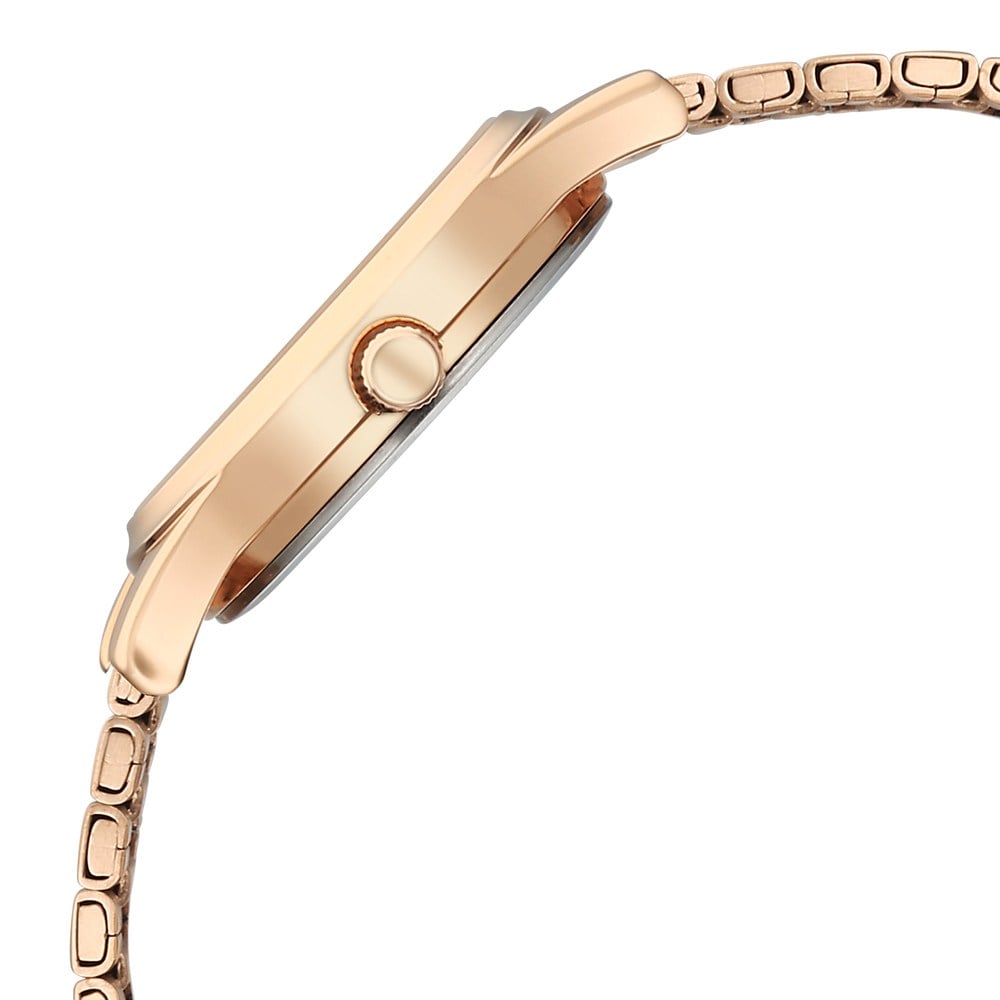 Titan Karishma Quartz Analog Off White Dial Rose Gold Stainless Steel Strap Watch For Women