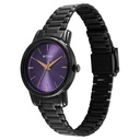Titan Karishma Quartz Analog Purple Dial Black Stainless Steel Strap Watch For Women