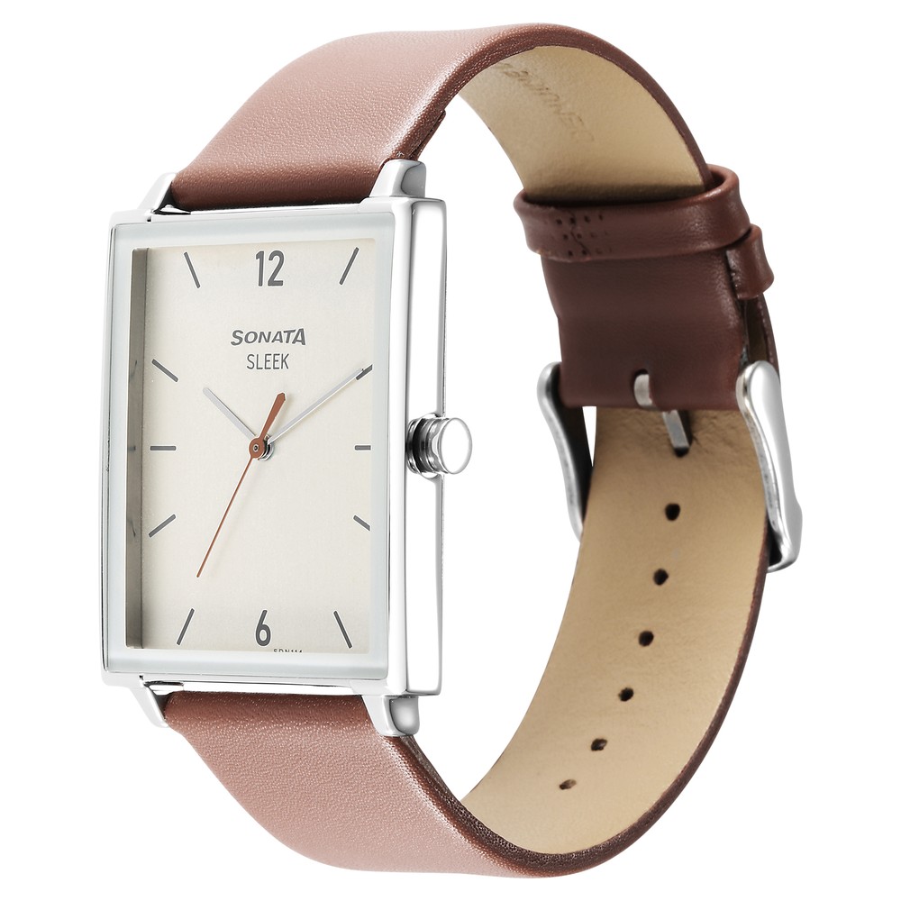 Sonata Sleek White Dial Analog Watch for Men